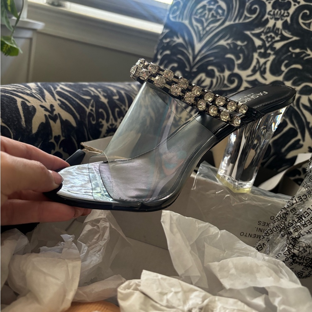 Fashion Nova Silver Heels Metallic Elegance